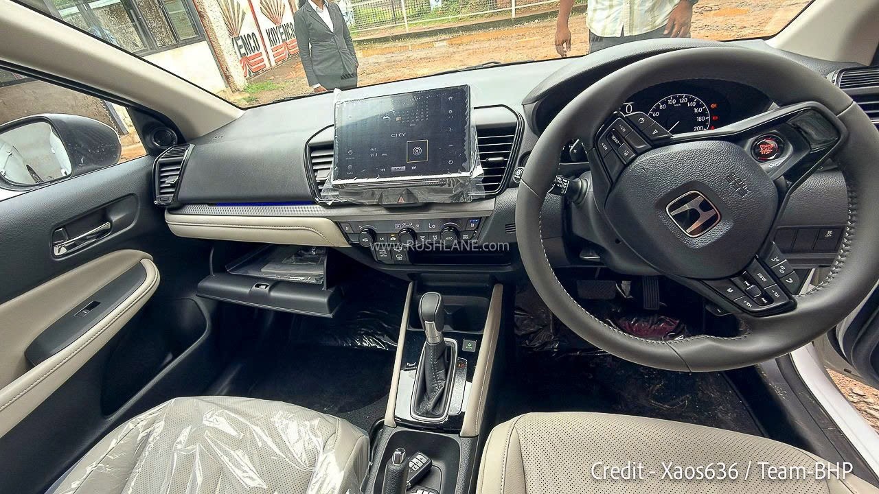 Honda City 2026 facelift lộ nội thất không che, màn hình lớn, phanh tay cơ