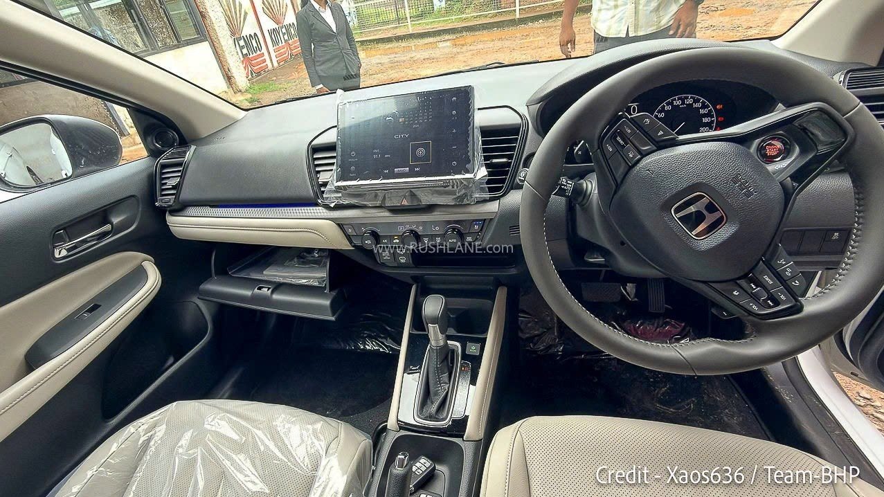 Honda City 2026 facelift lộ nội thất không che, màn hình lớn, phanh tay cơ