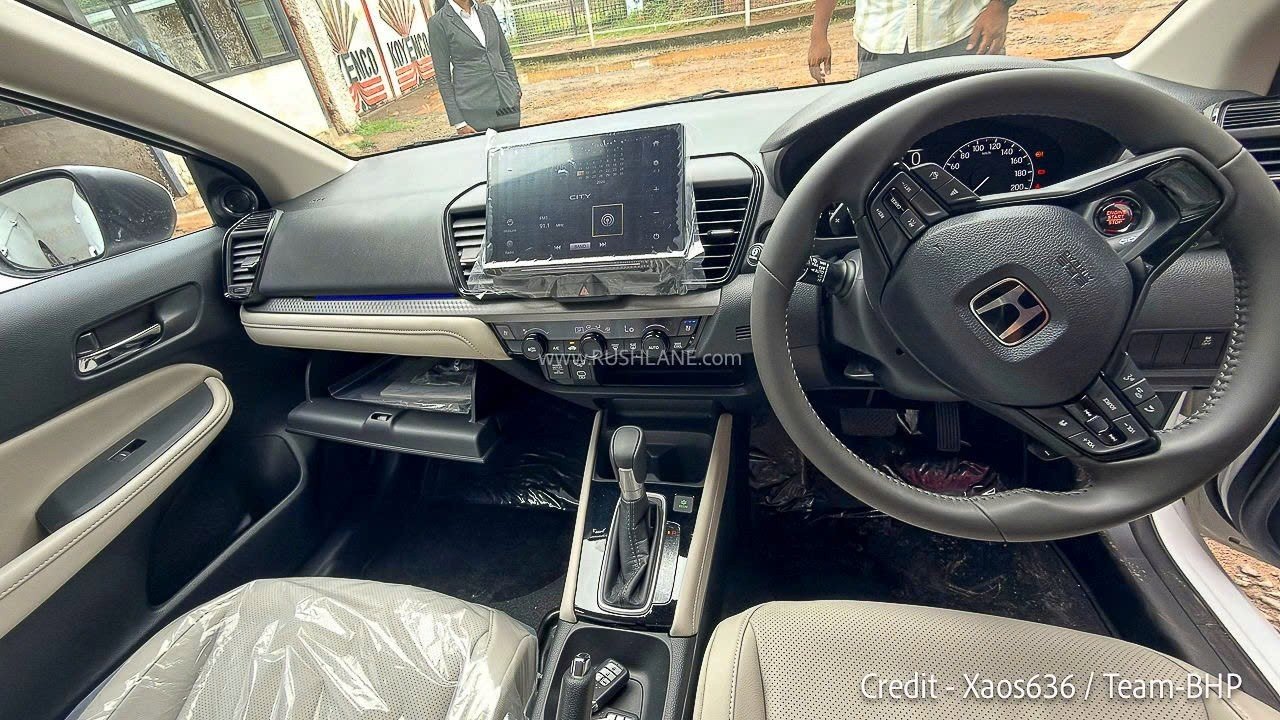 Honda City 2026 facelift lộ nội thất không che, màn hình lớn, phanh tay cơ