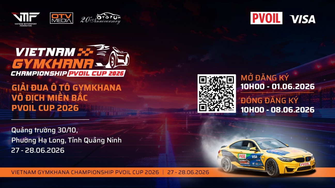 Giải đua Ô tô Gymkhana Vô địch Miền Bắc PVOIL Cup 2026 chính thức mở cổng đăng ký