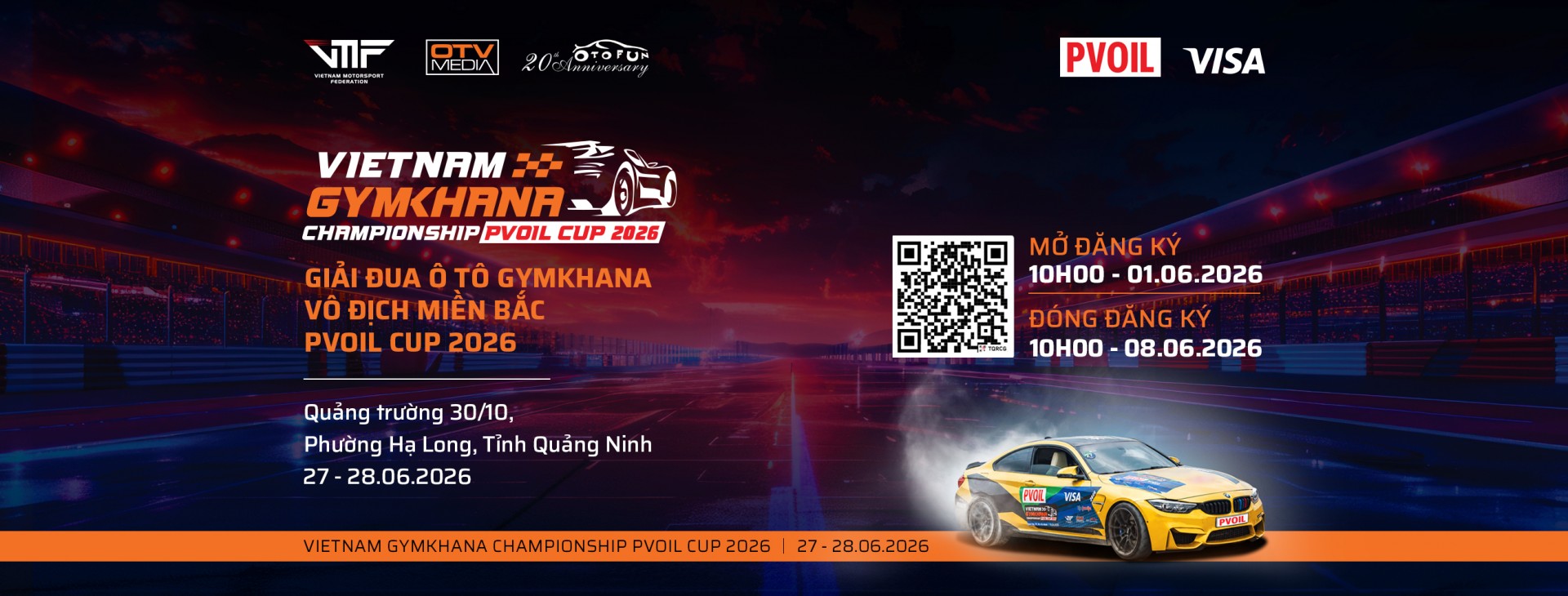 Giải đua Ô tô Gymkhana Vô địch Miền Bắc PVOIL Cup 2026 chính thức mở cổng đăng ký