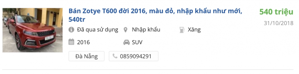 zotye t600 cu rao ban 540 trieu chi lo 100 trieu sau 4 nam su dung