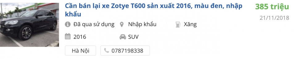 zotye t600 cu rao ban 540 trieu chi lo 100 trieu sau 4 nam su dung
