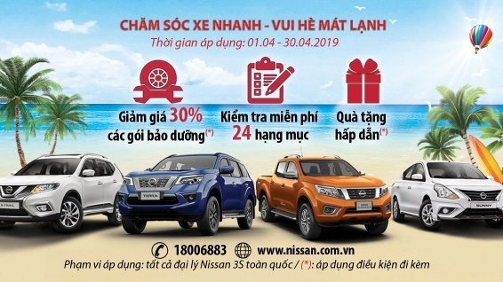 Nissan Việt Nam triển khai chương trình "Chăm sóc xe nhanh - Vui hè mát lạnh"