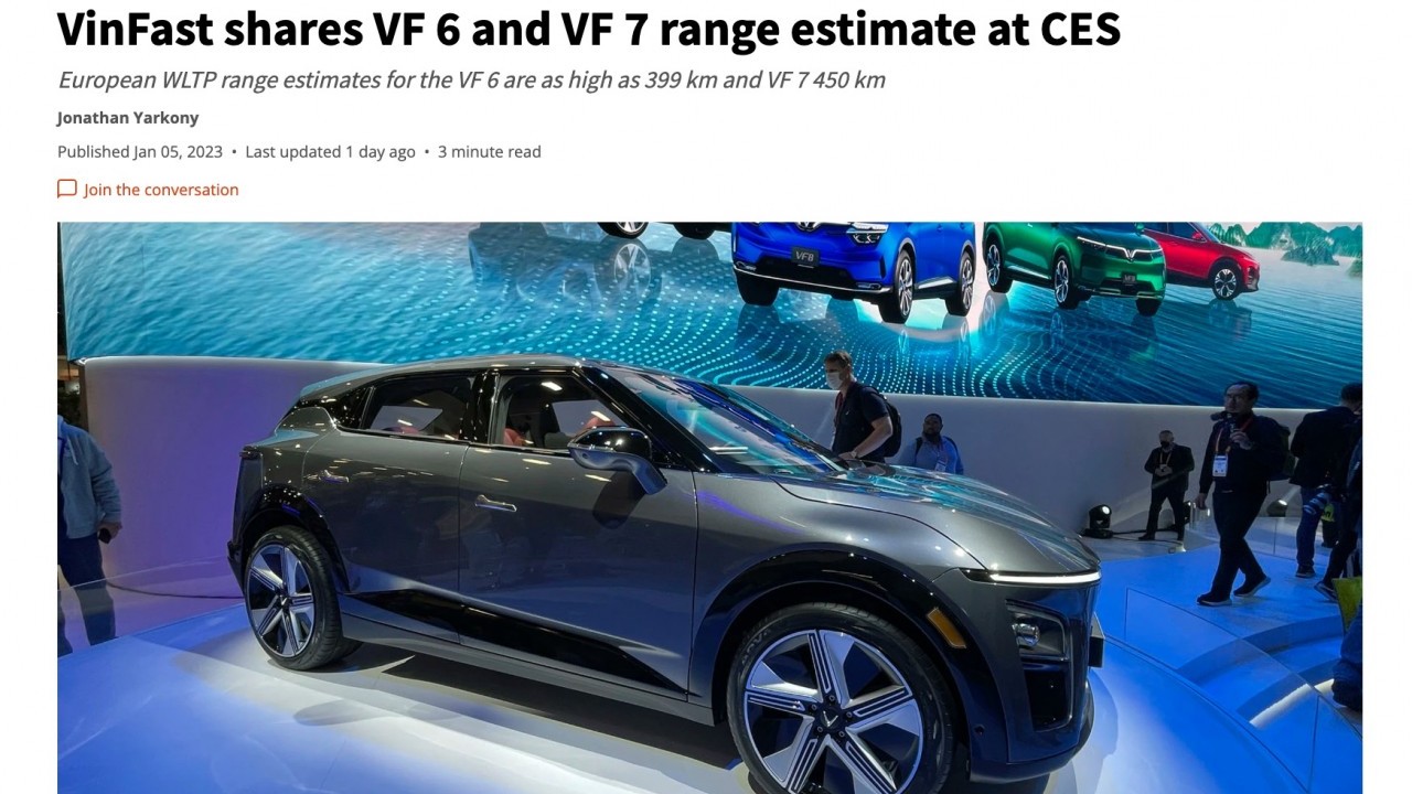 Xe điện VinFast VF6, VF7 nhận nhiều lời khen của truyền thông quốc tế tại CES 2023
