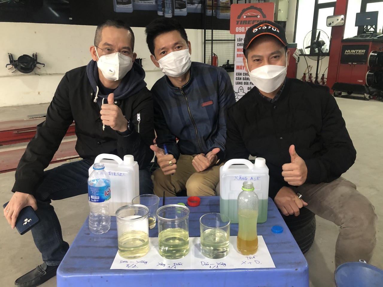 Thử nghiệm thực tế: Xăng A95 có thể hòa tan vào dầu diesel