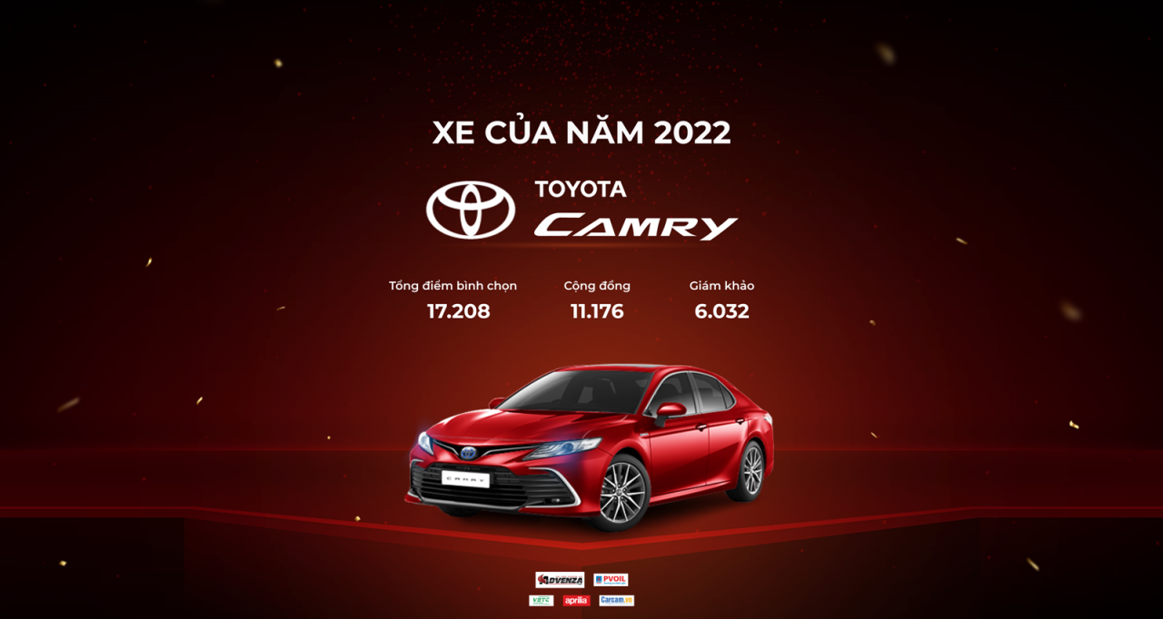 Toyota Camry giành giải thưởng XE CỦA NĂM 2022