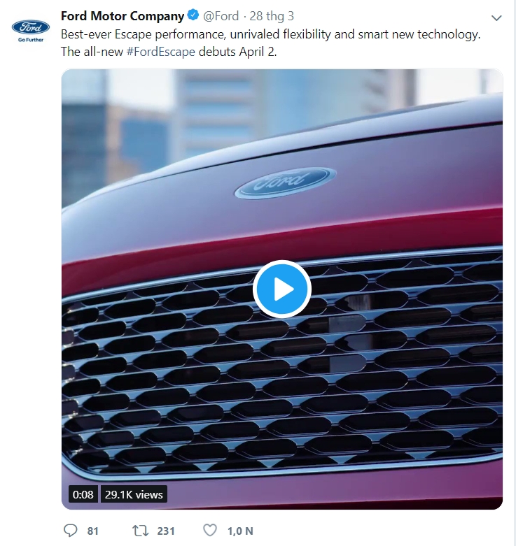 ford escape the he moi se ra mat vao ngay mai