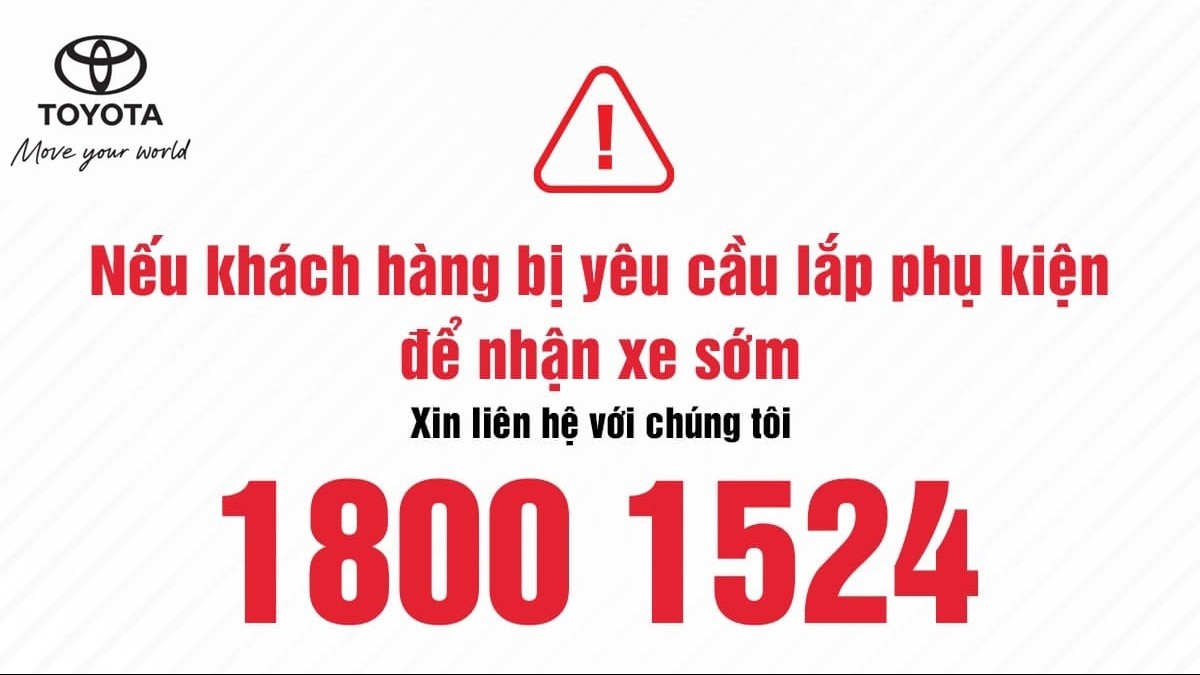 Toyota Việt Nam công bố hotline phản ánh nếu có tình trạng 'bia kèm lạc'