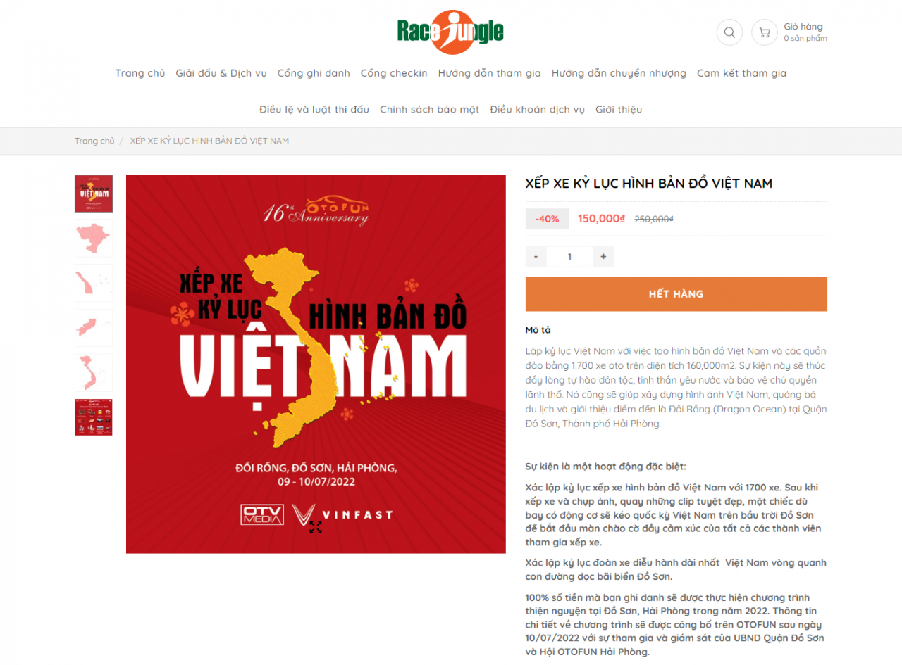 Tạm dừng nhận đăng ký Xếp xe kỷ lục hình bản đồ Việt Nam