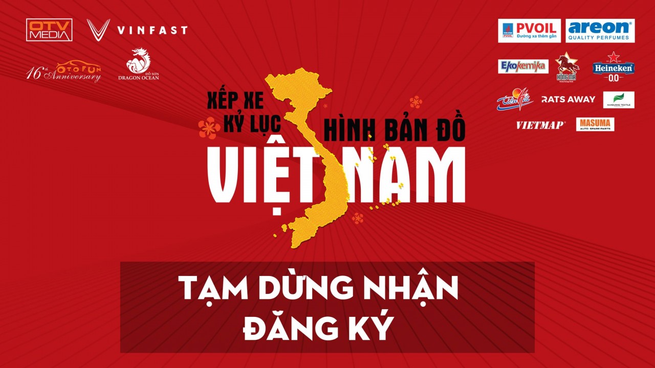 Tạm dừng nhận đăng ký Xếp xe kỷ lục hình bản đồ Việt Nam