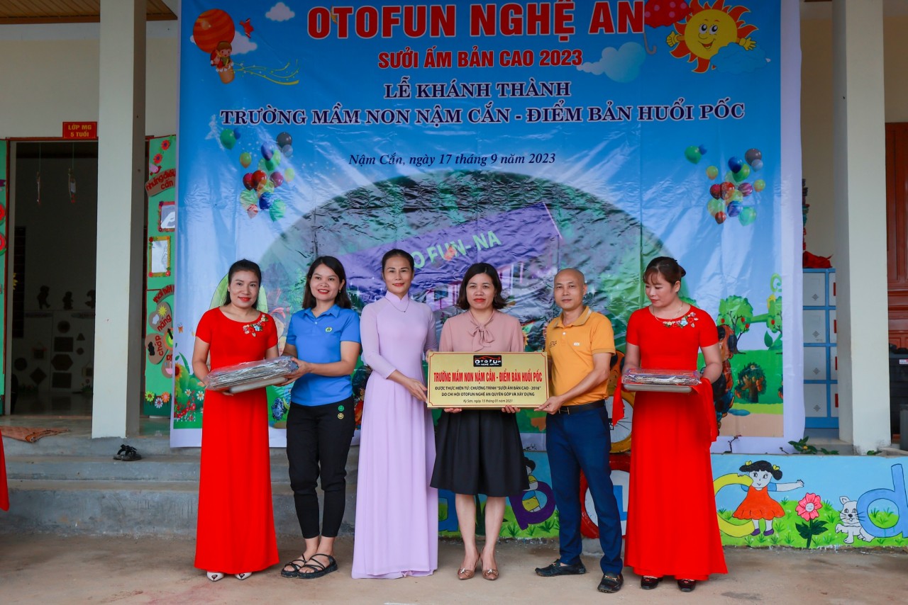 Chi hội OtoFun Nghệ An khánh thành trường mầm non bản Huồi Pốc, xã Nậm Cắn, huyện Kỳ Sơn