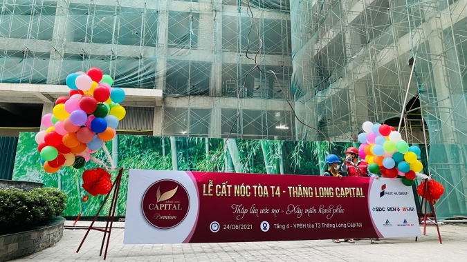 Tưng bừng lễ Cất nóc Tòa T4 dự án Thăng Long Capital