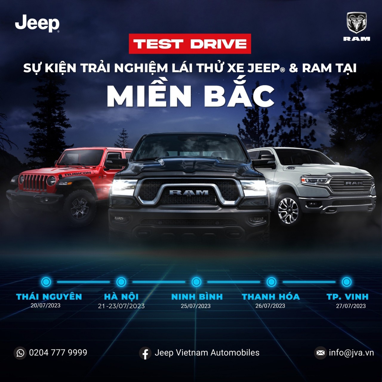 Jeep - Ram tổ chức chuổi chương trình lái thử ở 5 tỉnh miền Bắc.