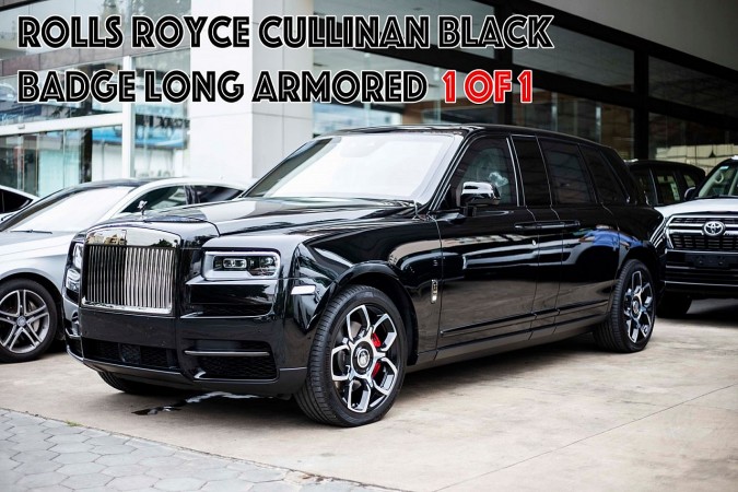 Cận cảnh Rolls-Royce Cullinan Black Badge chống đạn với trục cơ sở kéo dài