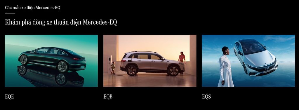 Danh mục xe của Mercedes-Benz Việt Nam xuất hiện hai mẫu xe điện EQE và EQB