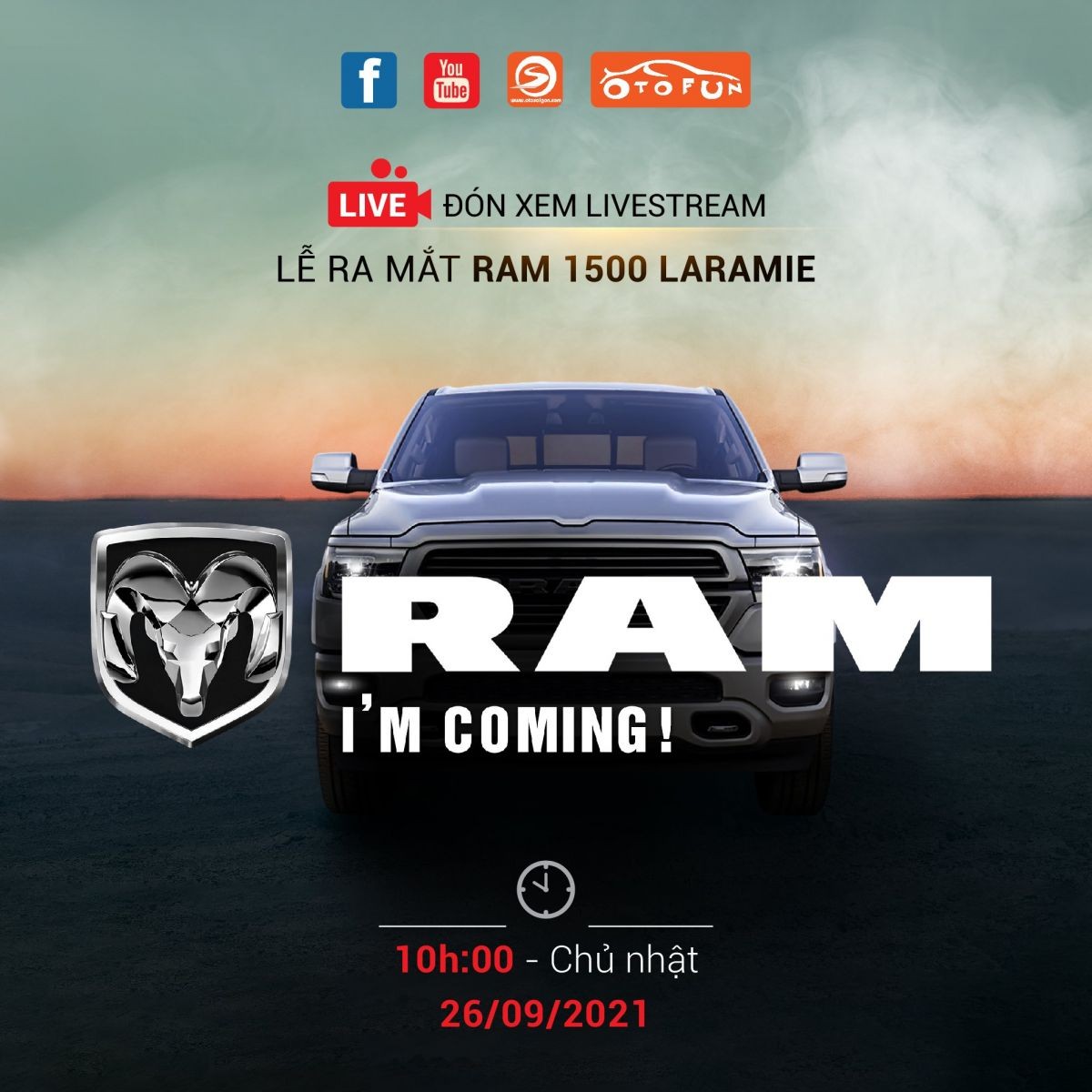 Dodge Ram 1500 Laramie ra mắt tại Việt Nam vào ngày 26/09 Dodge Ram 1500 Laramie ra mắt tại Việt Nam vào ngày 26/09