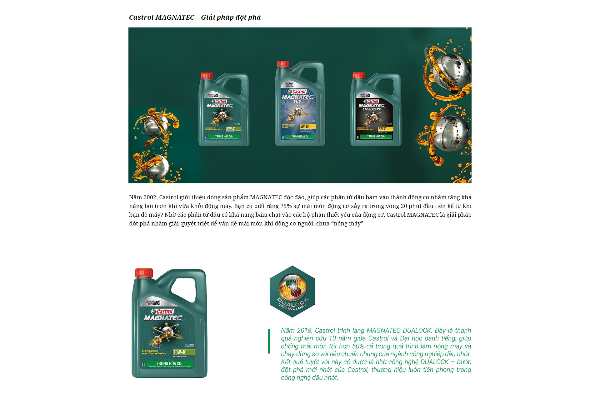 Castrol MAGNATEC - Kỷ nguyên mới của công nghệ bảo vệ động cơ