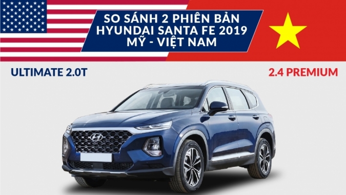 Hyundai Santa Fe 2019 2.4 Premium có gì khác với phiên bản tại Mỹ