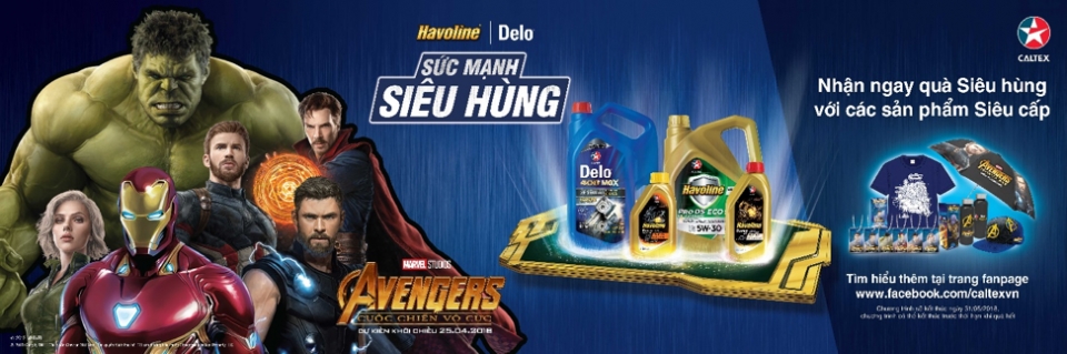 caltex hop tac voi biet doi avengers phat dong chien dich quang ba suc manh sieu hung