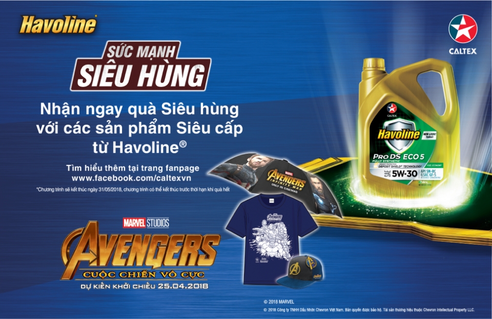 caltex hop tac voi biet doi avengers phat dong chien dich quang ba suc manh sieu hung