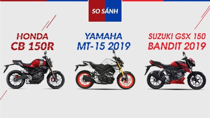[Infographic] Suzuki GSX 150 Bandit 'đối đầu' Honda CB150R và Yamaha MT-15