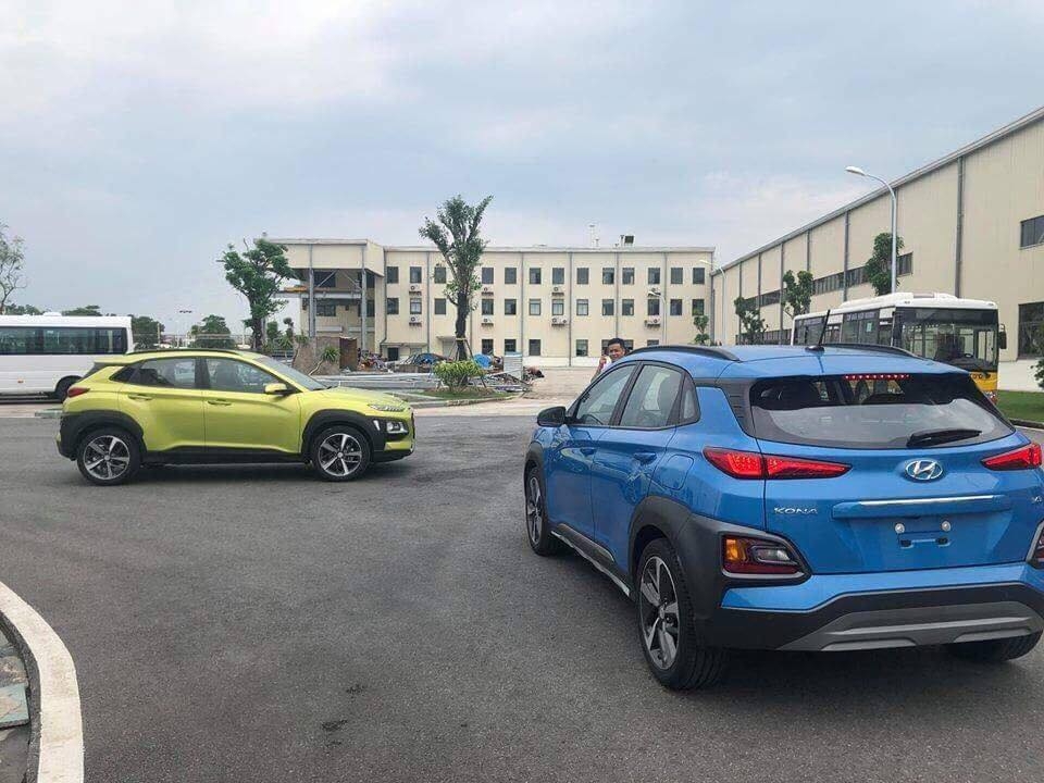 ngam hyundai kona mau xanh la an tuong truoc them ra mat