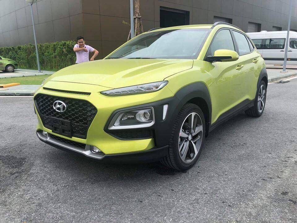 ngam hyundai kona mau xanh la an tuong truoc them ra mat