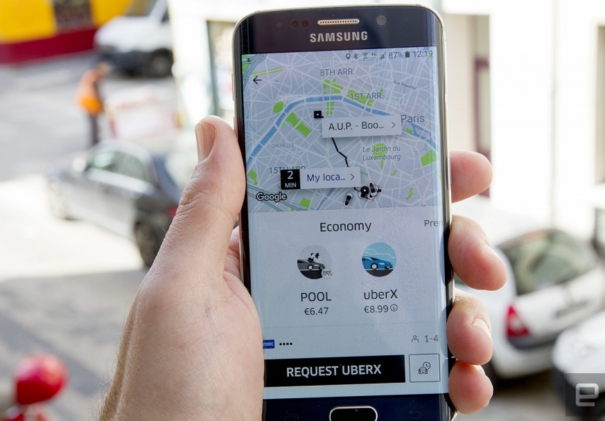 UBER đã cho thay đổi điểm đón sau khi đặt xe