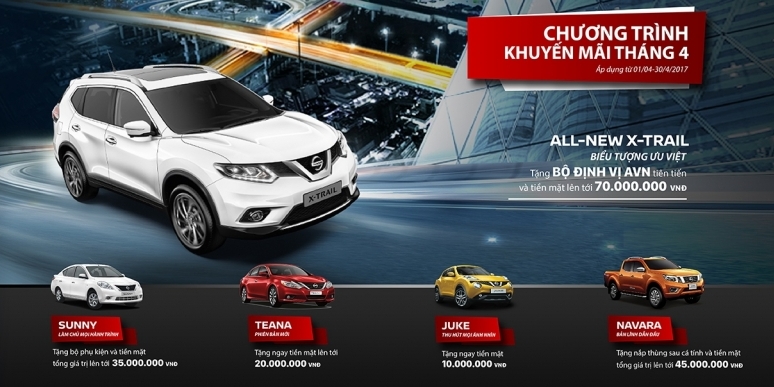 Nissan Việt Nam ưu đãi cho khách hàng mua xe trong tháng 4/2017