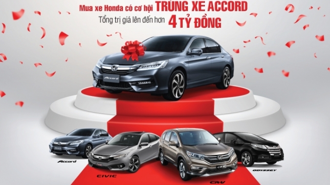 Mua xe Honda Việt Nam trong tháng 7, nhận cơ hội trúng Accord