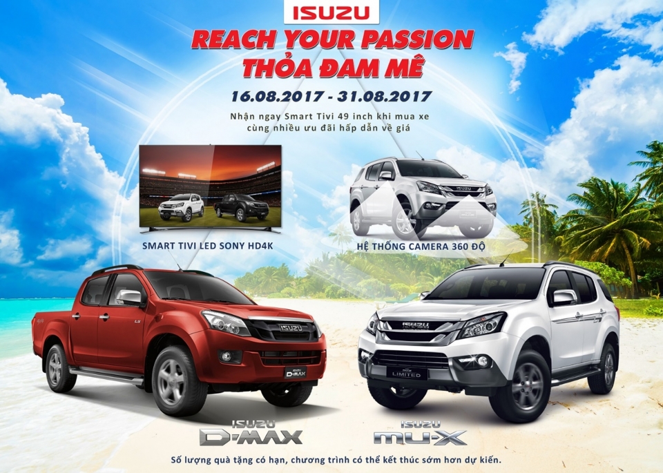 khuyen mai lon trong thang 8 khi mua xe isuzu
