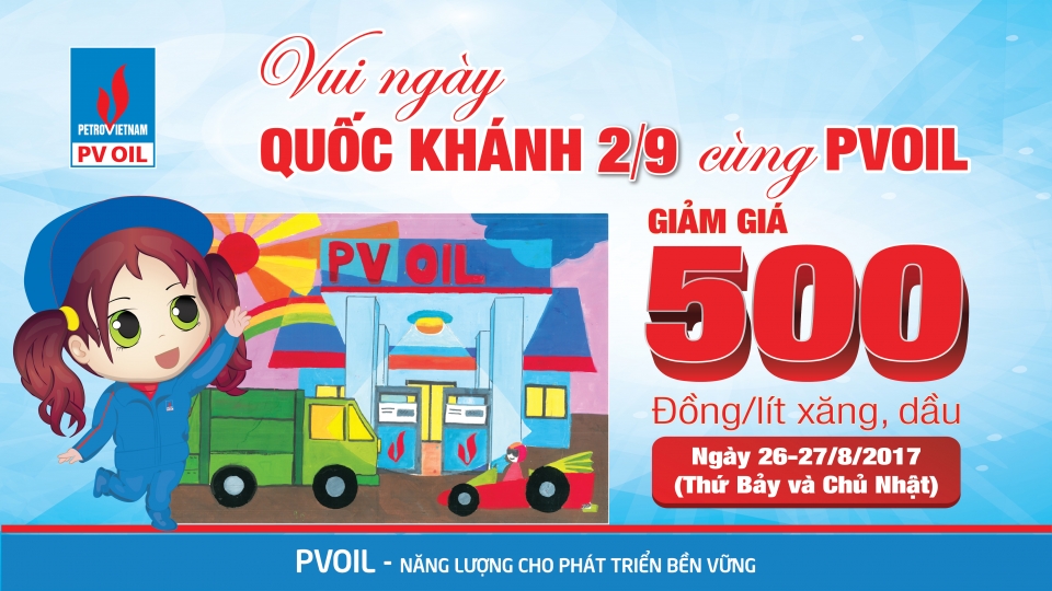 vui ngay quoc khanh 29 pvoil giam gia ban le xang dau