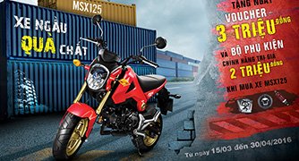 Honda MSX 125 được khuyến mãi tặng thêm phụ kiện chính hãng