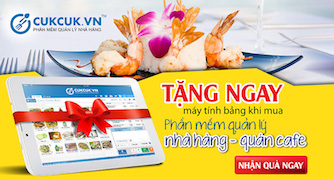 Tặng ngay máy tính bảng khi mua phần mềm quản lý nhà hàng, quán cafe