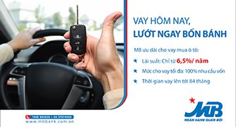 Vay mua ô tô với lãi suất chỉ từ 6,5%/năm tại MB