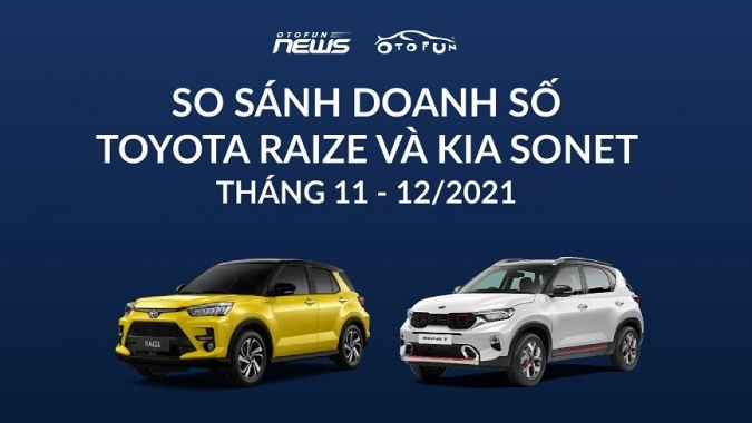 Kia Sonet bán gấp 2,5 lần Toyota Raize trong năm 2021