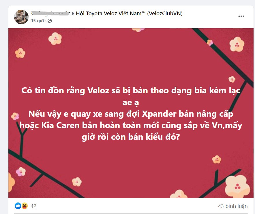 Khách Việt lo lắng Toyota Veloz bán "bia kèm lạc"