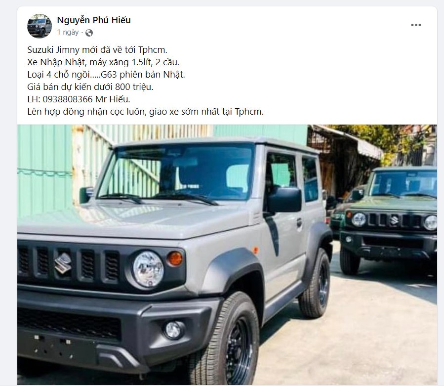 Đại lý nhận cọc Suzuki Jimny về Việt Nam, báo giá dự kiến dưới 800 triệu đồng