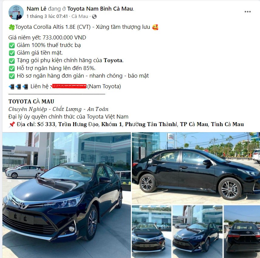 Sắp ra mắt phiên bản mới, Corolla Altis được đại lý giảm 100% lệ phí trước bạ