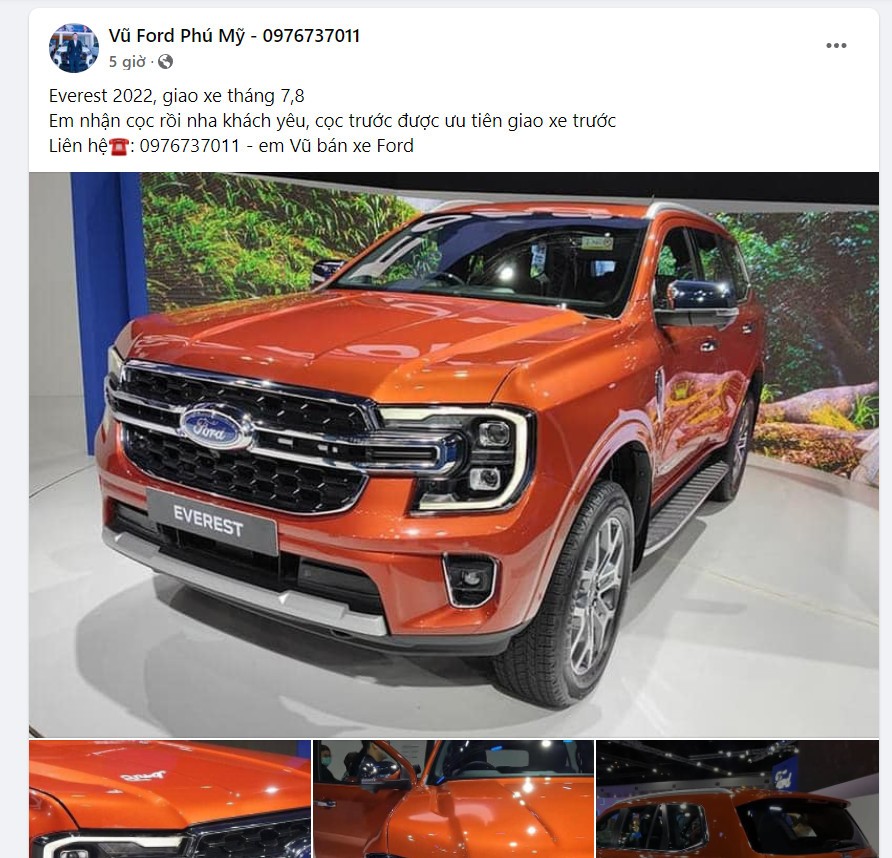 Đại lý ồ ạt nhận cọc Ford Everest 2022, dự kiến giao xe quý 3