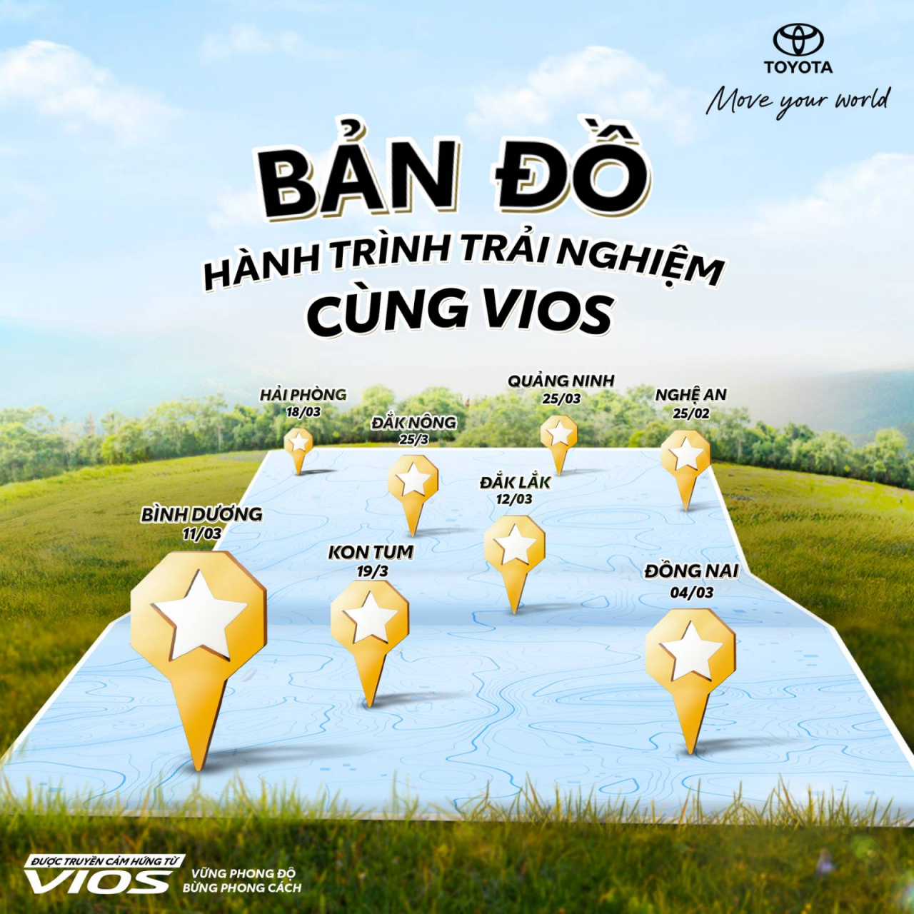 Dàn xe Toyota Vios thiết kế độc lạ diễu hành tại Nghệ An, Đồng Nai, Bình Dương