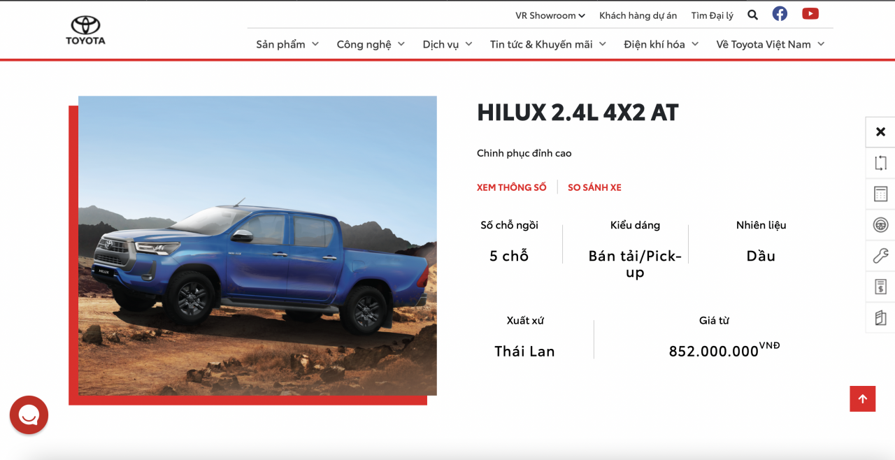 Toyota Hilux trở lại Việt Nam, giá tăng gần 200 triệu