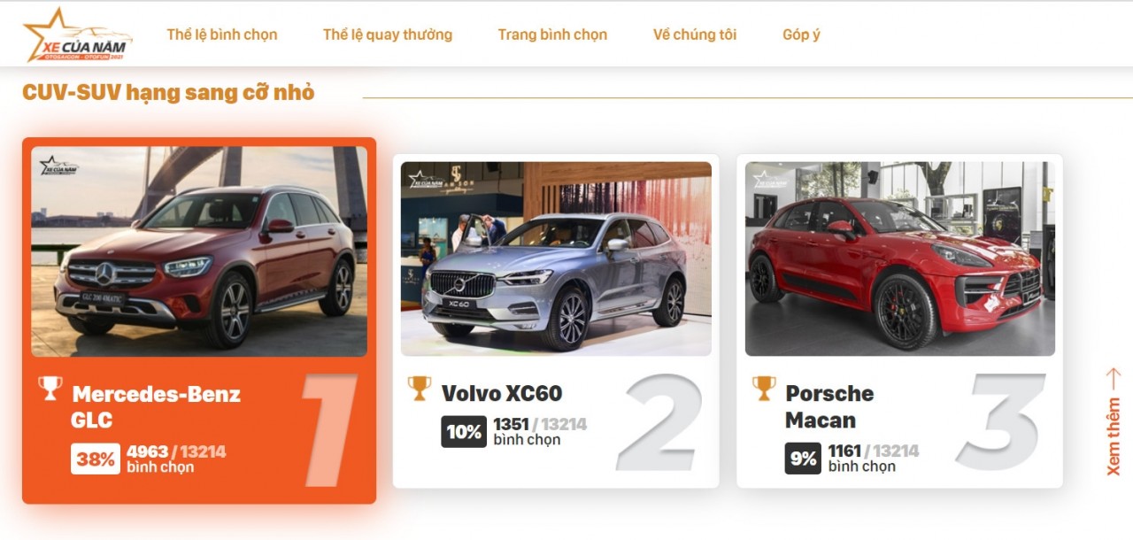 Mercedes-Benz GLC lọt top 3 XE CỦA NĂM 2021 Mercedes-Benz GLC lọt top 3 XE CỦA NĂM 2021