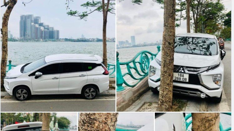 Tài xế "vào chuồng" vừa vặn giữa hai gốc cây ở Hồ Tây khiến dân tình thán phục