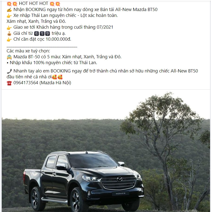 Đại lý ồ ạt nhận đặt cọc Mazda BT-50 2021 mới, giá chỉ từ 659 triệu