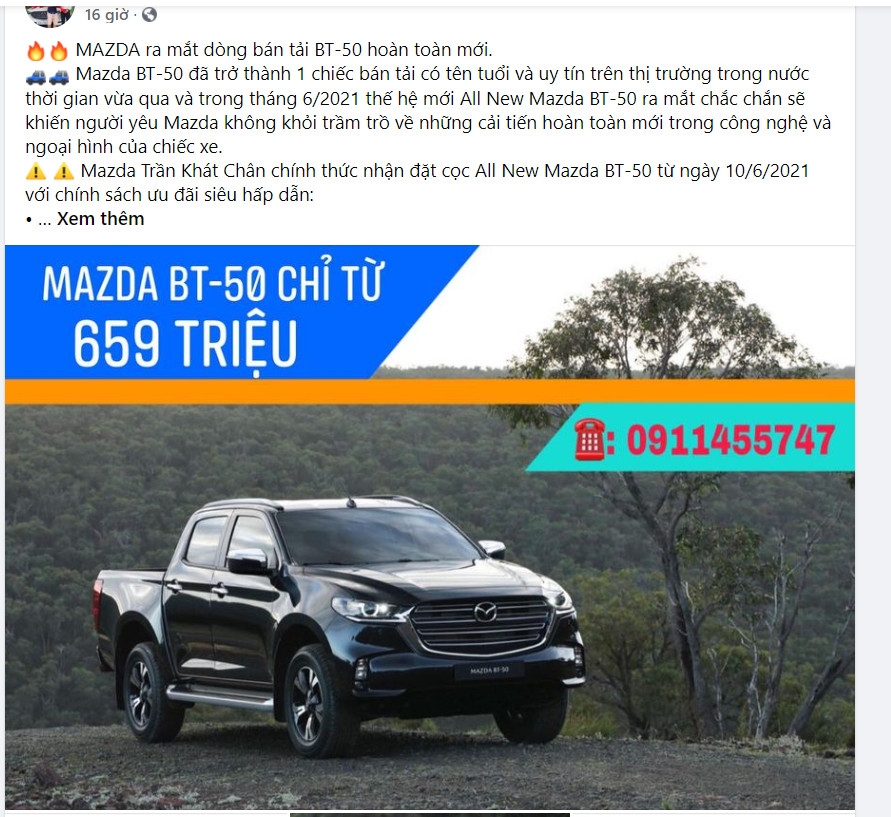 Đại lý ồ ạt nhận đặt cọc Mazda BT-50 2021 mới, giá chỉ từ 659 triệu