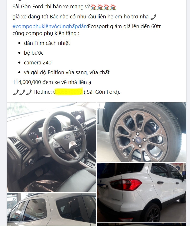 Đại lý tung ưu đãi 60 triệu đồng cho Ford EcoSport