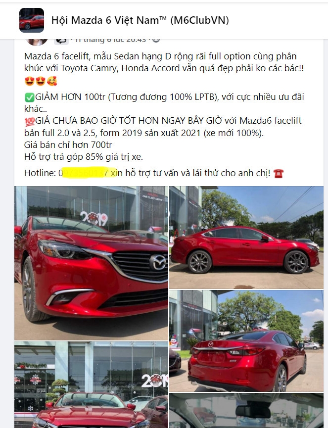 Đại lý đua giảm giá Mazda 6 tới hơn 100 triệu đồng