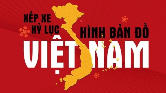 Giải mã sức hút từ sự kiện xếp xe kỷ lục hình bản đồ Việt Nam
